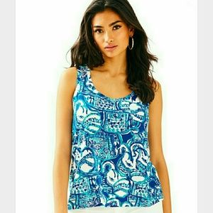 LILLY PULITZER CRAYTON TANK TOP KEEP ON TRUNKIN SM